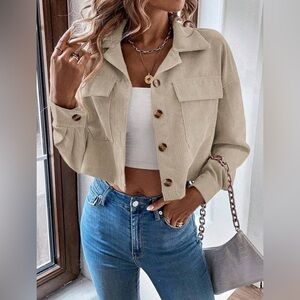 Shein Crop Corduroy Jacket